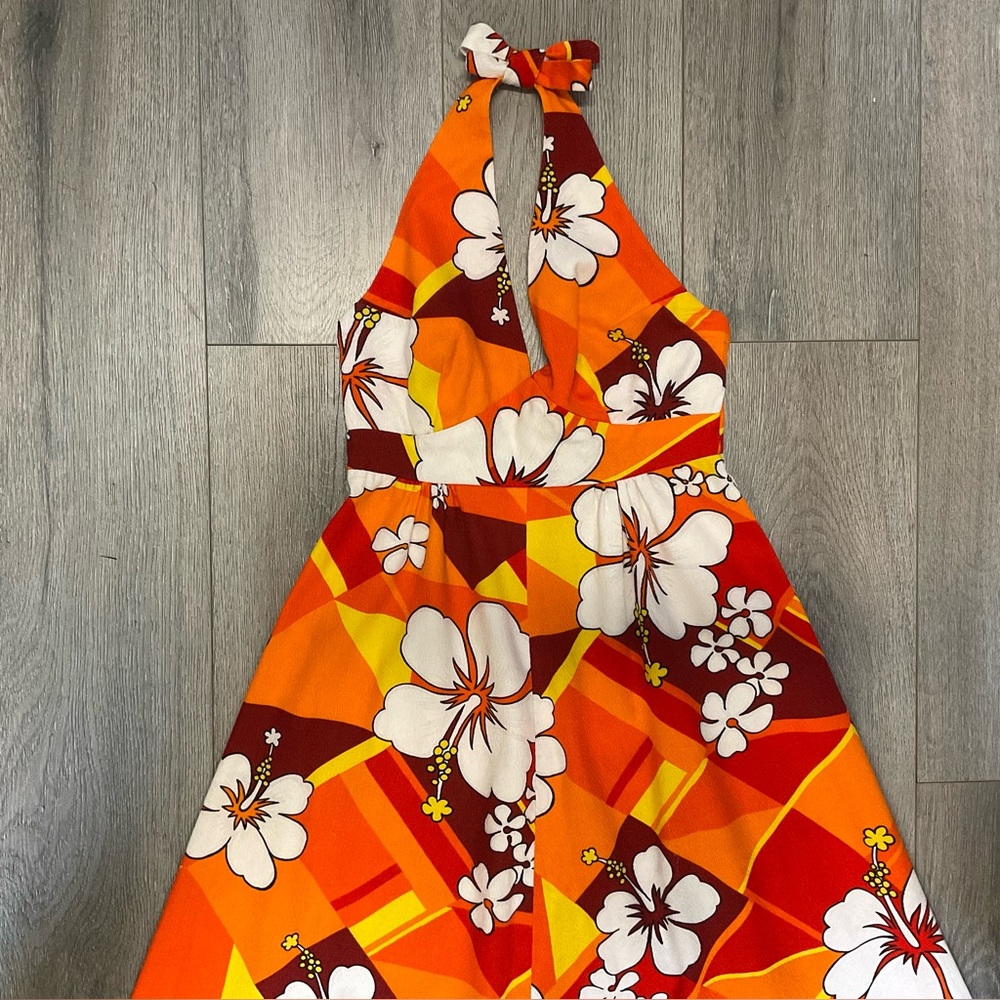 Hukilau Vintage Hawaiian Maxi Halter Dress. Sz 6. - Picture 4 of 10